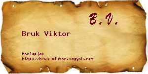 Bruk Viktor névjegykártya